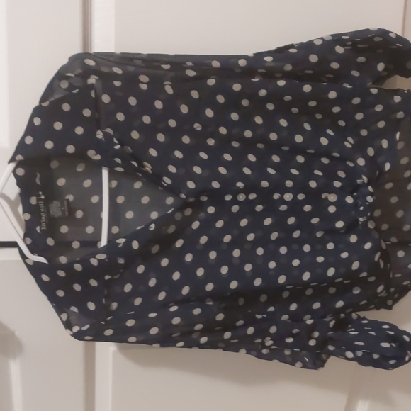 Living doll polkadot navy blouse - Picture 1 of 3